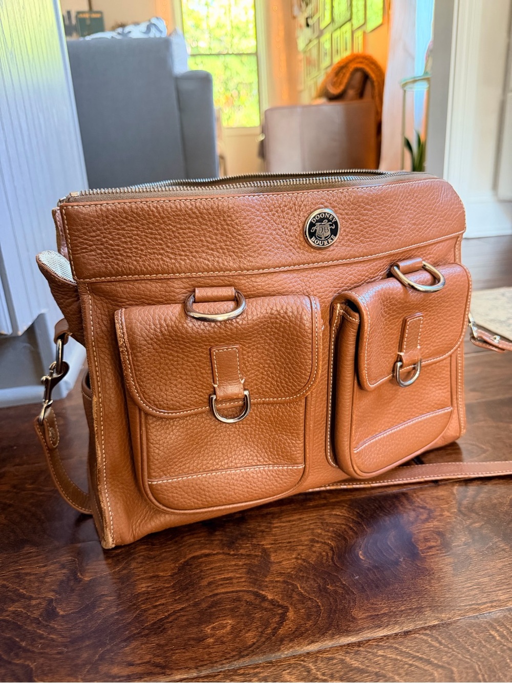 Vintage Dooney & Bourke Pebbled Leather Purse Satchel Circa early 2000s